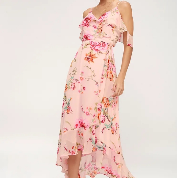Lulus Dresses & Skirts - Lulus ruffle floral off the shoulder maxi dress